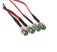 UPALDHOU Voyant de Voiture, 4 Pièces 12v 8mm Panneau LED Tableau de Bord Voyant D'avertissement Directionnel Indicateur Lampe de Signalisation avec Fil pour Voiture van (lumière verte)