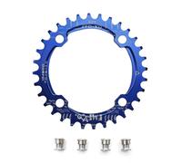 UPANBIKE Bike étroit Large Plateau de pédalier 104 BCD Forme Ronde Unique Chaîne Bague 32T 34T 36T 38T(38T,Bleu)