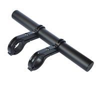 UPANBIKE Extenseur de Guidon de vélo en Alliage d'aluminium Support Support Extension pour Compteur de Vitesse de vélo Phare Lampe de Poche, Noire Pince Double 20 cm
