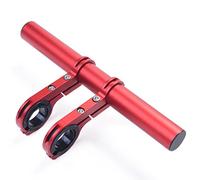 Upanbike - Extension de guidon en alliage d'aluminium pour guidon de vélo - Support pour compteur de vitesse de vélo, lampe de poche, support de lampe (Rouge 20 cm, double pince)