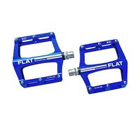 UPANBIKE Pédales à roulement pour VTT - Tige de 1,4 cm - En alliage d'aluminium - Plateforme plate pour BMX VTT vélo de route (bleu)