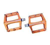 UPANBIKE Pédales à roulement pour VTT - Tige de 2,4 cm - En alliage d'aluminium - Plateforme plate pour BMX, VTT, vélo de route (orange)