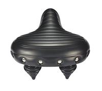 Upanbike Selle de vélo Super Doux Confortable Cuir Absorption des Chocs Large Coussin de siège de vélo de Suspension,Noir