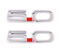 UpAuto Lot de 2 emblèmes métalliques autocollants 3D pour Ford Mustang GT 2011 2012 2013 2014 (argenté)