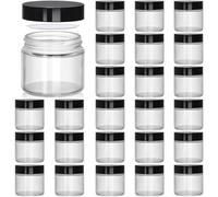 UPBUD Lot de 24 bocaux en verre transparent de 60 ml avec couvercles - Boîtes cosmétiques étanches avec doublures intérieures, ouverture large et lisse, hermétiques pour crèmes, lotions, huiles