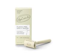 UPCIRCLE Rasoir de sécurité unisexe avec deux lames doubles gratuites - pour homme et femme - Métal chromé + sans plastique