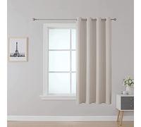 Upcortinassi Rideau occultant Ignifuge pour école, Salle de Classe, dortoir, Maison de Soins Infirmiers, Beige Clair, 132 x 160 cm, 1 Panneau