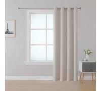 Upcortinassi Rideaux occultants ignifuges ignifuges pour école, Salle de Classe, dortoir, Maison de Soins Infirmiers, Beige Clair, 132 x 241 cm, 1 Panneau