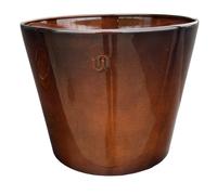 UPCYCLE-Pot évasé coloris marron en métal recyclé - 30,5 x 30,5 x 26 cm