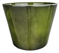 UPCYCLE-Pot évasé coloris vert en métal recyclé - 27 x 27 x 22 cm
