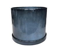 UPCYCLE-Soucoupe pour pot cylindrique coloris gris en métal recyclé - 28,5 x 28,5 x 3,5 cm