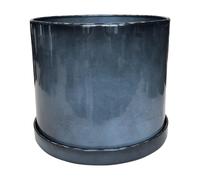 UPCYCLE-Soucoupe pour pot cylindrique coloris gris en métal recyclé - 33 x 33 x 4 cm