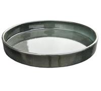 UPCYCLE-Soucoupe pour pot évasé coloris gris en métal recyclé - 23,5 x 23,5 x 3 cm