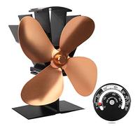 Update Ventilateur de poêle silencieux à 4 pales alimenté par la chaleur pour poêle à bois/bûche/cheminée - Respectueux de l'environnement, doré