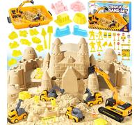 UPDOKIT Jeu de Construction en Sable, Jouets pour bac à Sable 2lbs de Sable avec Accessoires Pate a Modeler, bac à Sable avec Couvercle, Jeu Sensoriel pour Les Enfants Garçons Filles 3 4 5 6 7+
