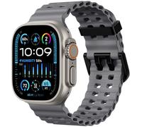 Upeak Bracelet sport compatible avec Apple Watch Ultra 2 49 mm, 45 mm, 44 mm, 42 mm, 46 mm, 26 mm réglable en silicone pour iWatch Series 11 10 9 SE 8 7 6 5 4 3 2 1 Gris