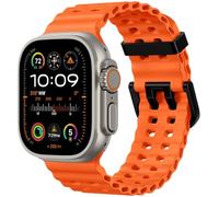 Upeak Bracelet sport compatible avec Apple Watch Ultra, 49 mm, 45 mm, 44 mm, 42 mm, 46 mm, 26 mm réglable en silicone pour iWatch Series 11 10 9 SE 8 7 6 5 4 3 2 1, orange