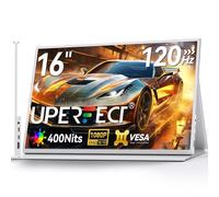 UPERFECT 16" 120Hz Écrans Portable avec Smart Cover, 106% sRGB 1080P FHD 16:10 Ultra Fin-Protection des Yeux-Deuxième écran Externe pour Laptop/PC/Console de Jeu, Boîtier Métallique, Compatible VESA
