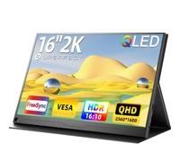 UPERFECT 16 Pouces 2.5K QLED Moniteur Portable, 2560x1600 500 Nits 2000:1 | QHD Second Ecran avec HDMI Standard USB C pour PC Laptop Smartphone Xbo Switch PS-4/5, Compatible VESA