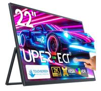 UPERFECT 22 Pouces 2K QLED Tactile Écran Portable avec Screen 2560 x 1440 Support Intégré Réglable 180° Mini HDMI USB C pour PC Laptop Smartphone Xbo, PS4/5, Display Mobile Compatible VESA