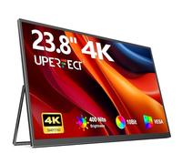 UPERFECT 23.8" 4K Moniteur Portable 3840 * 2160 UHD Ecran Portable 400 Nits 125% sRGB 10 Bits 1500:1 Contrast Eye Care USB-C & HDMI, Support VESA, pour Ordinateur, Téléphone, Consoles de Jeux