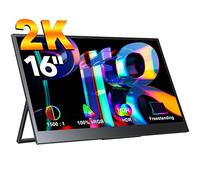 UPERFECT 2K 144Hz 16 Pouces QLED Moniteur Portable, 2560 x 1600, 16:10, Contraste 2000:1, Pied Intégré, Ports Mini HDMI USB-C, Compatible PC, Laptop, Smartphone, Xbo, Switch, PS-4/5, Compatible VESA