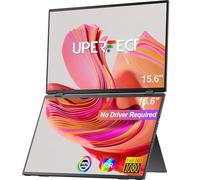 UPERFECT Delta 15.6" Double Écran Portable 1080P HDR, Moniteur Pliable à 360° Écran Secondaire Pliable avec Béquille Intégrée, sans Pilote, pour PC Portable Consoles de Jeux