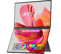 UPERFECT Delta 15.6" Dual Portable Monitor for Laptop Screen Extender 1080P HDR 360° Folding Stacked Triple Monitor with Stand for Laptop PC Phone Game Console (No Driver Needed)