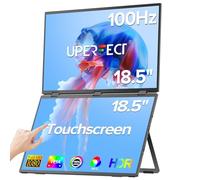 UPERFECT Delta 18.5" 100Hz Double Écran Tactile Portable 1080P, Moniteur Pliable Empilé avec Béquille Intégrée, Compatible VESA, Extension d'Écran PC Portable et PC