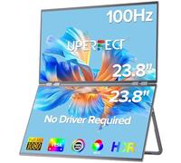 UPERFECT Delta 23,8" 100Hz Portable Dual Monitor for Laptop Screen Extender, 1080P HDR 360° Folding Stacked Triple Monitor with Stand & VESA for Laptop PC Phone Game Console (No Driver Needed)