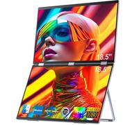 UPERFECT Écran portable double écran Full HD de 18,5 pouces,100 % compatible sRGB/VESA, avec miniHDMI, interface de type C