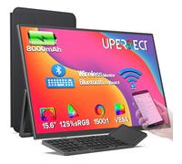 UPERFECT Ecran Portable sans Fil avec Batterie 8000mAh, 15,6" 1080P 125% sRGB IPS Moniteur Portable avec Manchon/Clavier, Extension écran pour Laptop/PC/Phone, Support AirPlay/Miracast