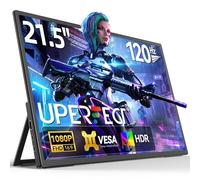 UPERFECT Moniteur Portable 21.5 Pouces 120Hz Portable Monitor 1300:1 1920 x 1080 Full HD IPS Ecran Support Intégré HDMI USB C pour PC Portable Console de Jeux, Boîtier Métallique, Compatible VESA