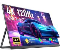 UPERFECT Moniteur Portable 4K 120Hz 17,3" 1200:1 100% DCI-P3 500 Nits UHD 3840x2160 IPS Écran avec Mini HDMI USB C Béquille Intégrée pour Laptop Consoles de Jeux, Boîtier Métallique, Compatible VESA