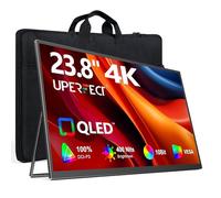 UPERFECT Moniteur Portable 4K 23,8" QLED | 400 Nits 24" Grand Moniteur | 3840 * 2160 UHD 100% DCI-P3 | 1MS FreeSync | USB-C et HDMI | VESA et Béquille | Second Écran pour Laptop, PC, Consoles de Jeux