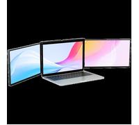 UPERFECT Moniteur portable double écran Full HD 60 HZ de 14pouces, capteur de gravité à 180°, avec miniHDMI, interface de type C