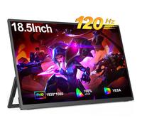 UPERFECT Moniteur portable Full HD 1080P de 18,5 pouces, 12 Hz | 100 % sRGB, support réglable intégré, compatible VESA