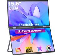 UPERFECTMoniteur portable double écran Full HD 1080P de 15,6 pouces, compatible VESA, avec HDMI, port pleine fonction de type C