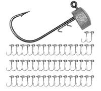 UperUper Ned Rig Lot de 50 hameçons à têtes plombées doubles pour leurres de pêche au bar, hameçons Ned Rig Appâts, 1/425,2 g, 3/907,2 g, 1/8 g, 3/567 g, 3/481,9 g
