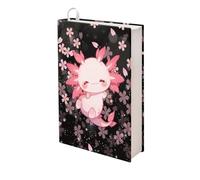 Upetstory Couverture de livre de poche motif axolotl en fleurs de cerisier - Couverture rigide extensible lavable - Couverture de livre Jumbo - Couverture de livre d'histoires - Étui de protection