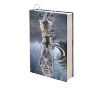 Upetstory Housse de livre extensible avec motif chat tigre pour livres jusqu'à 22,9 x 27,9 cm - Pour les amateurs de livres, femmes, hommes, adolescents, filles, garçons, enfants
