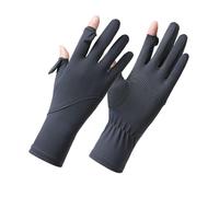 UPF50+ Gants de conduite rafraîchissants en polyester respirant pour écran tactile - Grip élastique antidérapant - Pour l'été, le cyclisme, la randonnée, la pêche, l'extérieur, gris foncé
