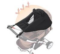 UPF50+ Pare-Soleil pour Poussette Universelle Anti-UV Canopy étanche Housse de Soleil tissu double couche avec fenêtre et ailes d'ombrage extra larges Auvent à Réglable pour Nacelle Landau Couffin