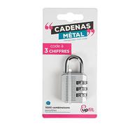 upfit - Cadenas, Cadenas Code Combinaison à 3 Chiffres en métal Plus de 1000 Combinaisons possibles Assure la sécurité du casier Rangement des Affaires Facile Utiliser et Transporter Gris
