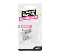 UPFIT - Chaînes pour vélo - Lot de 2 Attaches Rapide Chaine vélo 9v, Lot de 2 Attaches Rapide Chaine VTT 9v - Facilite Le démontage de la chaîne de Votre vélo/VTT pour réparation ou Entretien