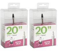 upfit - Chambre à air 20 Pouces 1.95 pour vélo (VTT Junior) - Petite Valve Standard -Dimensions Chambre à air 20 x 1,5-2 - Compatible avec Pneu 20", NC (Lot de 2)