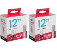 UPFIT - Chambres à air pour vélo,Roues de Trottinette - Chambre à air 12 Pouces pour vélo (VTT Junior) - Grosse Valve - Dimensions Chambre à air 12 x 1,75-2,125 - Draisienne, Trottinette (Lot de 2)