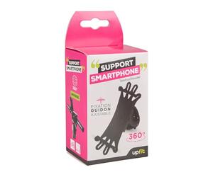 UPFIT - Supports de Guidon pour téléphone Portable - Support téléphone Mobile vélo Universel, Support téléphone vélo à Clipser - en Silicone - Rotation 360° - Compatible écran 4" à 6,5"