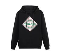 UPgentMMD Men's Cotton Hooded Tomato Tabasco Sauce Pepper Chili Hot Food Hand Wash Recommended Black M