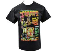 UPgentMMD Mens T-Shirt Punk Johnny Ace Cramps Zombie Pin-Up Monster Psychobilly Black M
